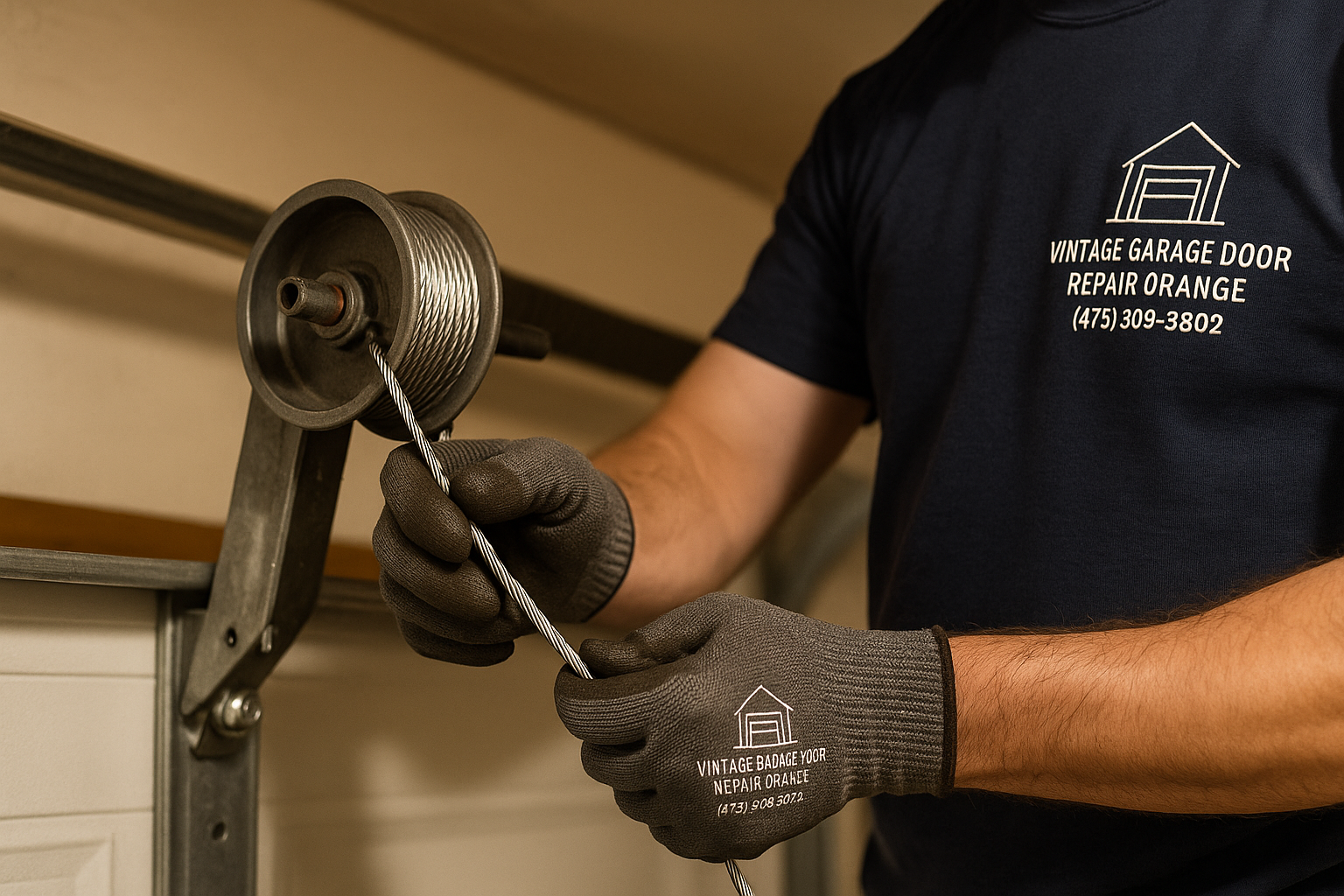 Garage Door Cable Repair in Middlefield