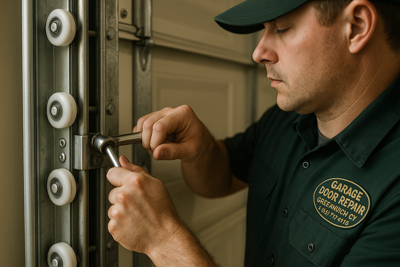 Garage Door Track Repair in Whitneyville